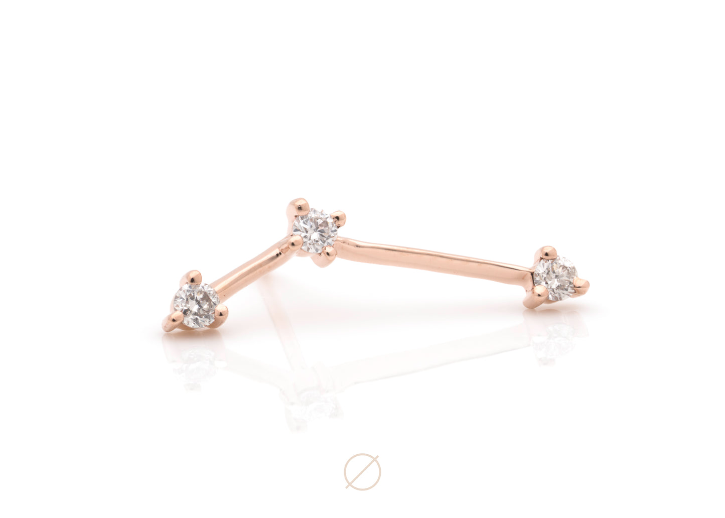 Astera 3 with Diamonds Press-Fit End in Yellow Gold by Modern Mood
