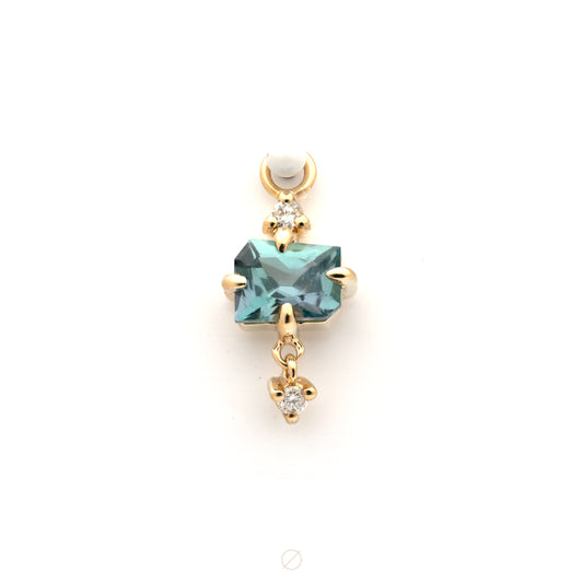 Freeform Sapphire with Diamond Accent and Dangle Charm by Modern Mood