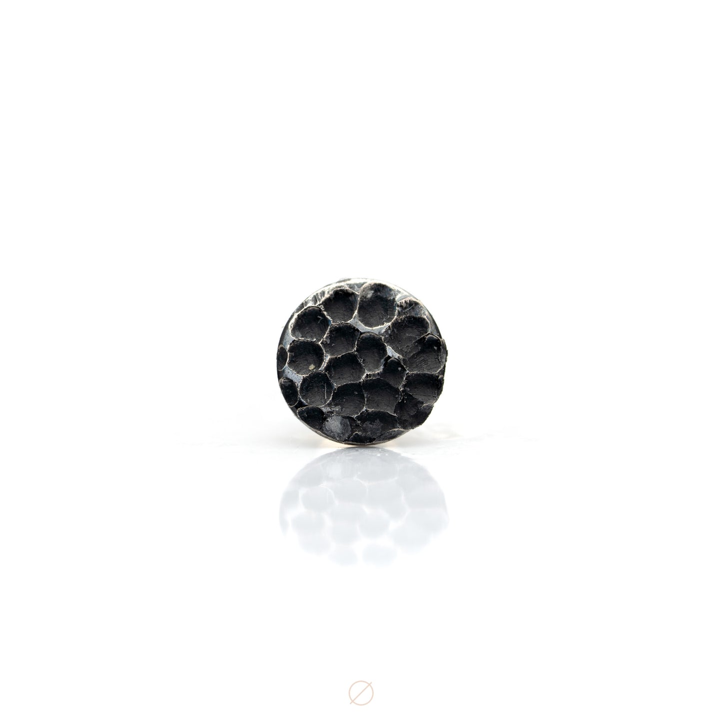 Hammered Black Niobium Disk Press-Fit End by Black Forest Jewelry