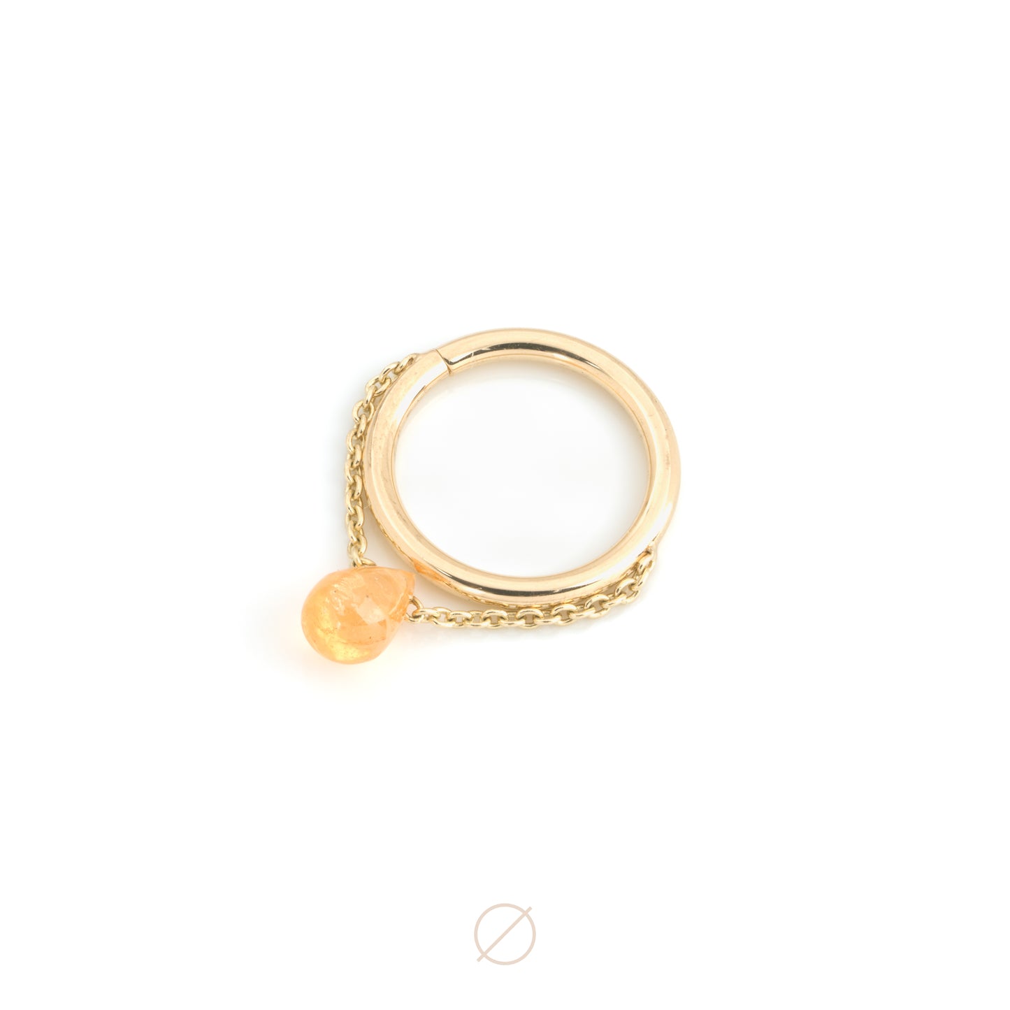 Mandarin Garnet Briolette Chained Seam Ring by Pupil Hall