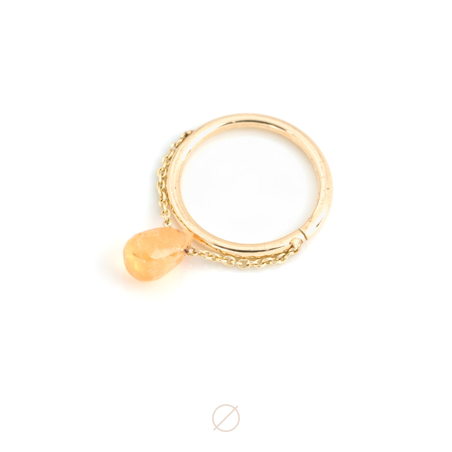 Mandarin Garnet Briolette Chained Seam Ring by Pupil Hall