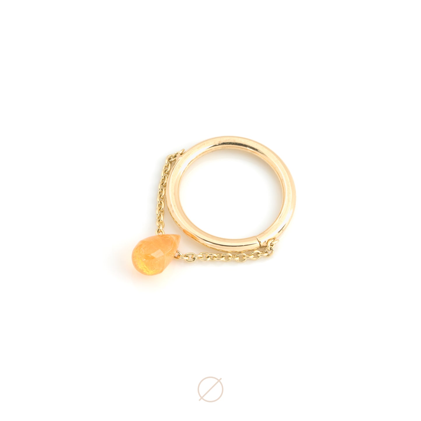 Mandarin Garnet Briolette Chained Seam Ring by Pupil Hall