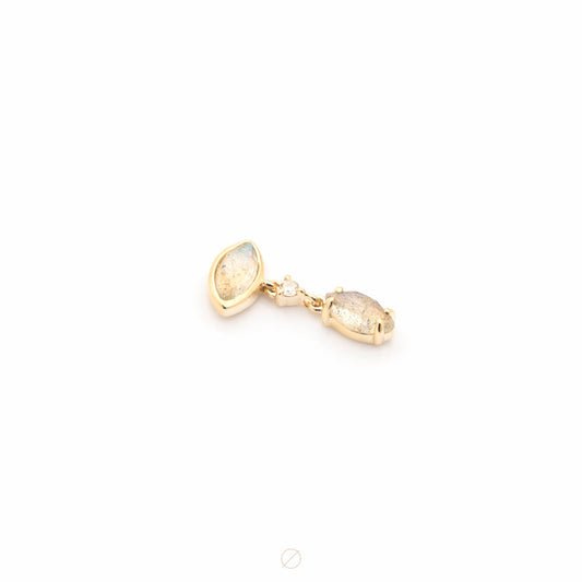 Marquise Labradorite and Diamond Dangle Press-Fit End by Modern Mood