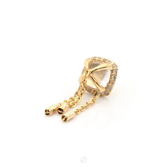 Big Demeanor with Green Amethyst in Yellow Gold Press-Fit End by Pupil Hall