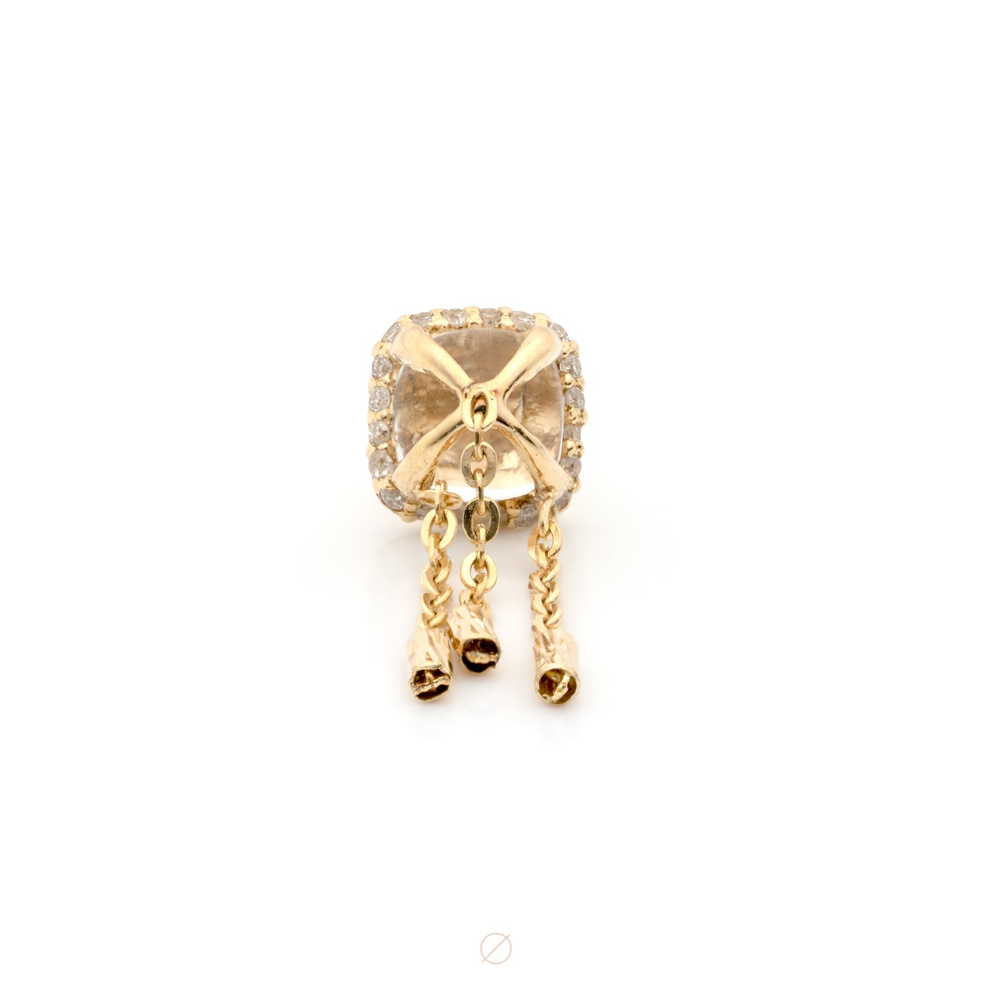 Big Demeanor with Green Amethyst in Yellow Gold Press-Fit End by Pupil Hall