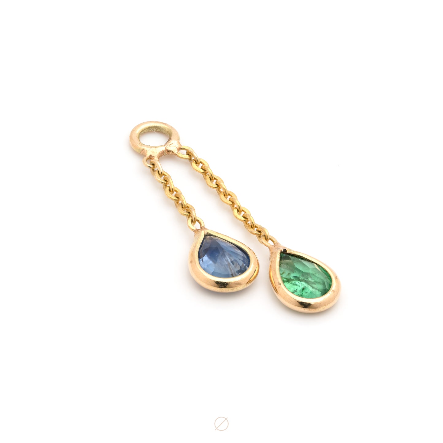 Double Faceted Pear Gemstone Bezel Charms on Chains by Modern Mood