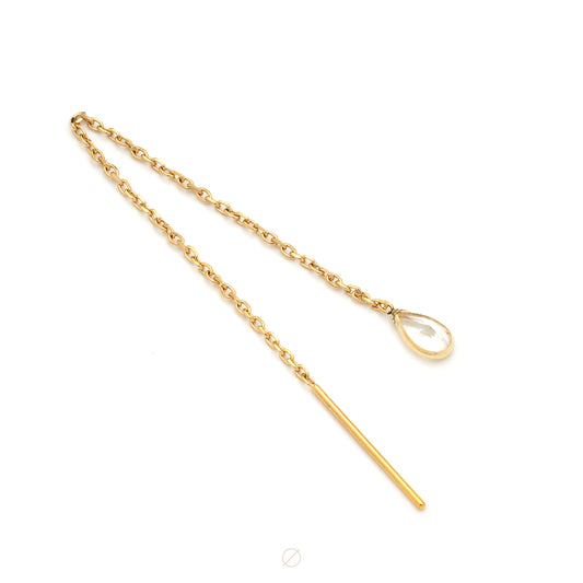 Drop Threader in Yellow Gold by Quetzalli