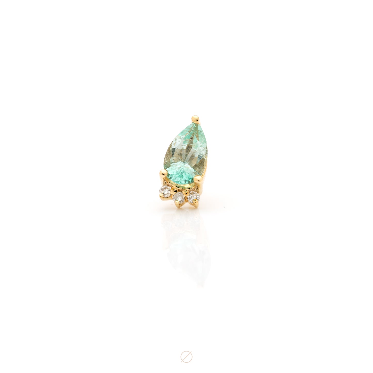 Leia Green Beryl & Diamond Press-Fit End by Modern Mood