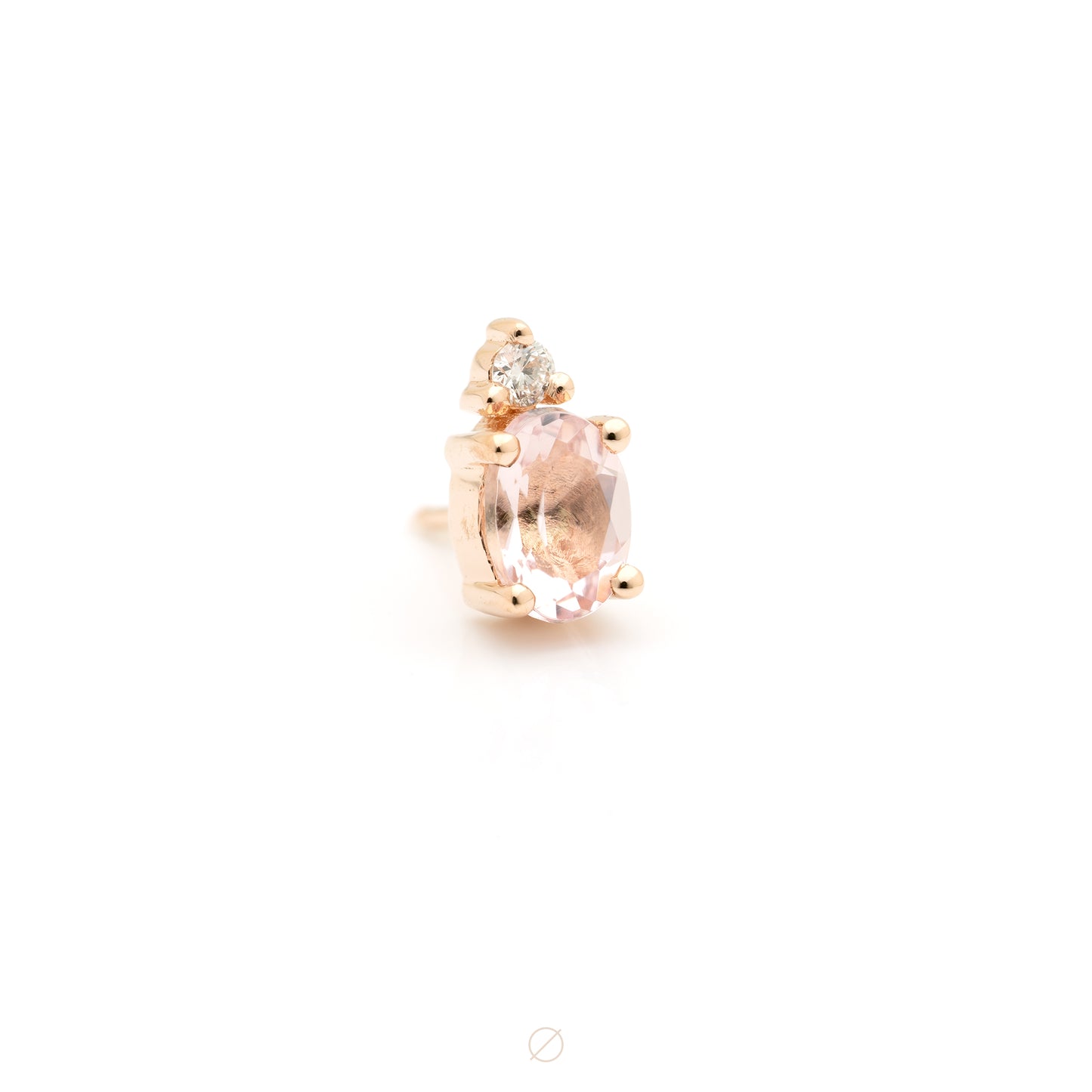 Morganite Pippa Diamond in Rose Gold Press-Fit End by Modern Mood