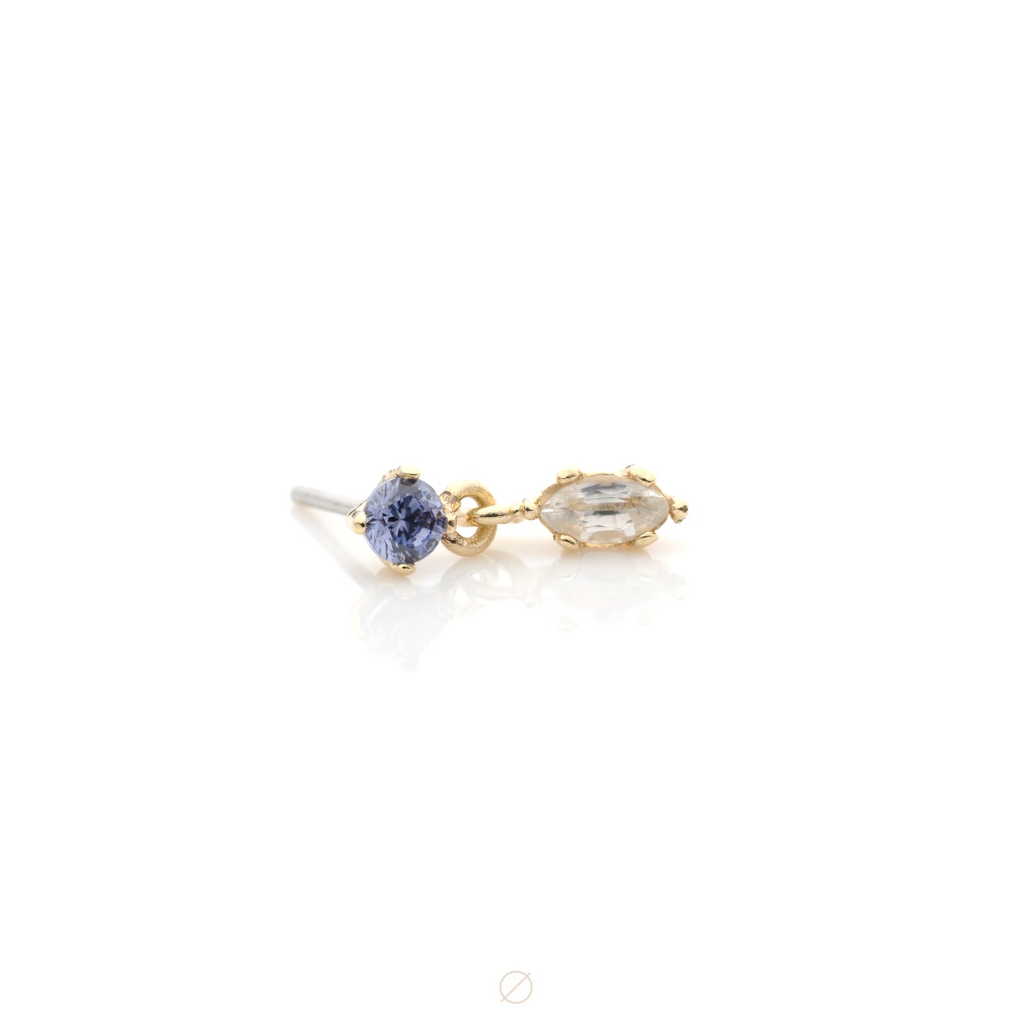 Marquise Dangle Press-Fit End in 18K Gold by Anatometal