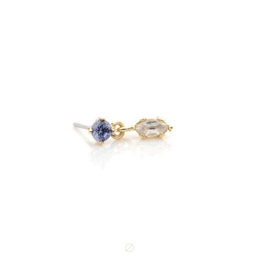 Marquise Dangle Press-Fit End in 18K Gold by Anatometal