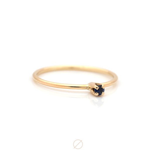 Finger Ring - Crown with Sapphire in Yellow Gold by Jack + G