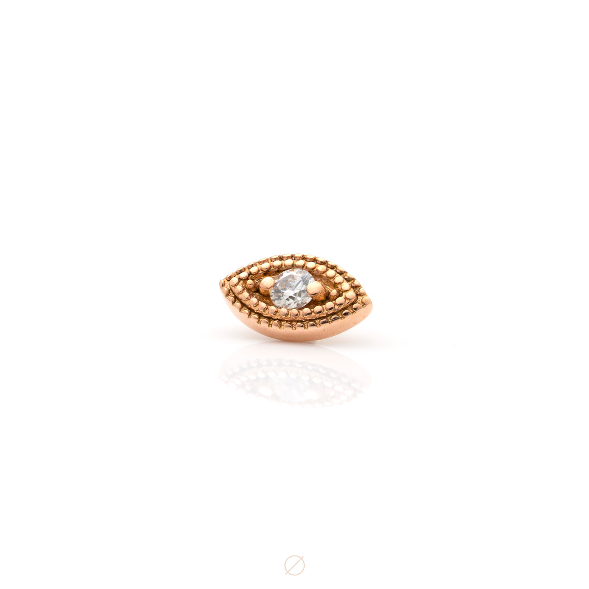 Double Millgrain Marquise Threaded End in Rose Gold by LeRoi