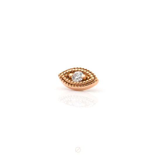 Double Millgrain Marquise Threaded End in Rose Gold by LeRoi