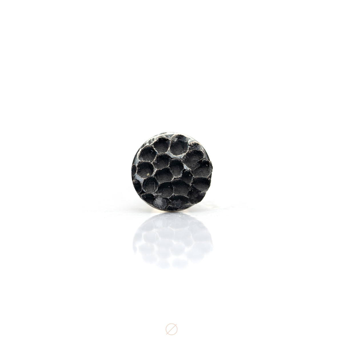 Hammered Black Niobium Disk Press-Fit End by Black Forest Jewelry
