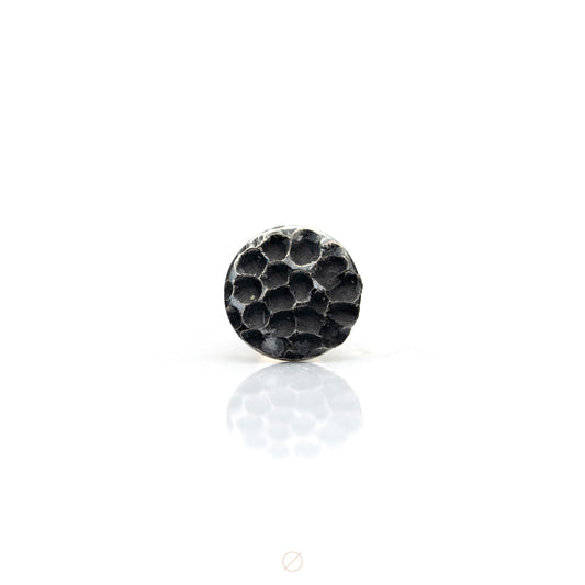 Hammered Black Niobium Disk Press-Fit End by Black Forest Jewelry