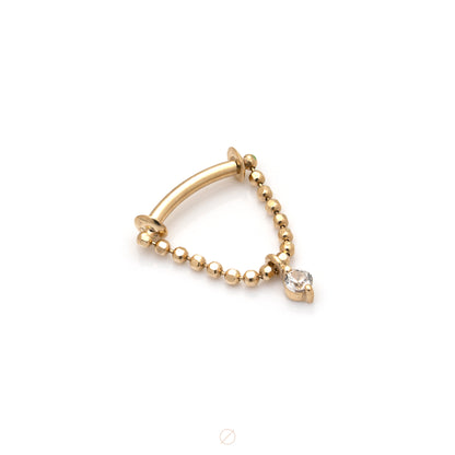 Just a Peek Stoned White Sappire (Chain Septum Piece) by Pupil Hall