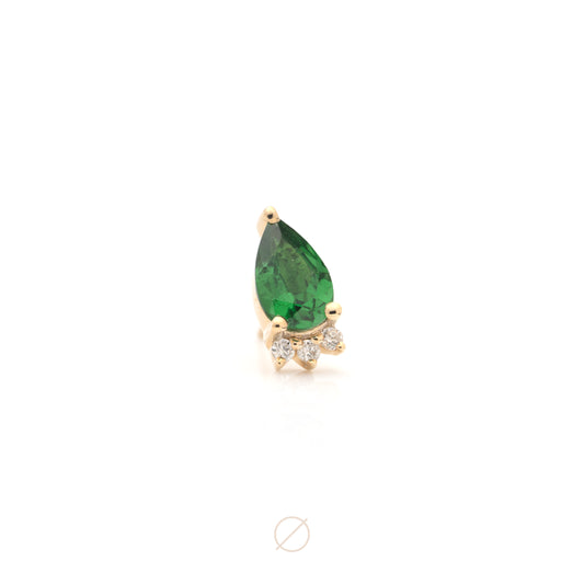 Leia Pear Green Garnet & Diamonds Press-Fit End by Modern Mood