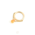 Mandarin Garnet Briolette Chained Seam Ring by Pupil Hall