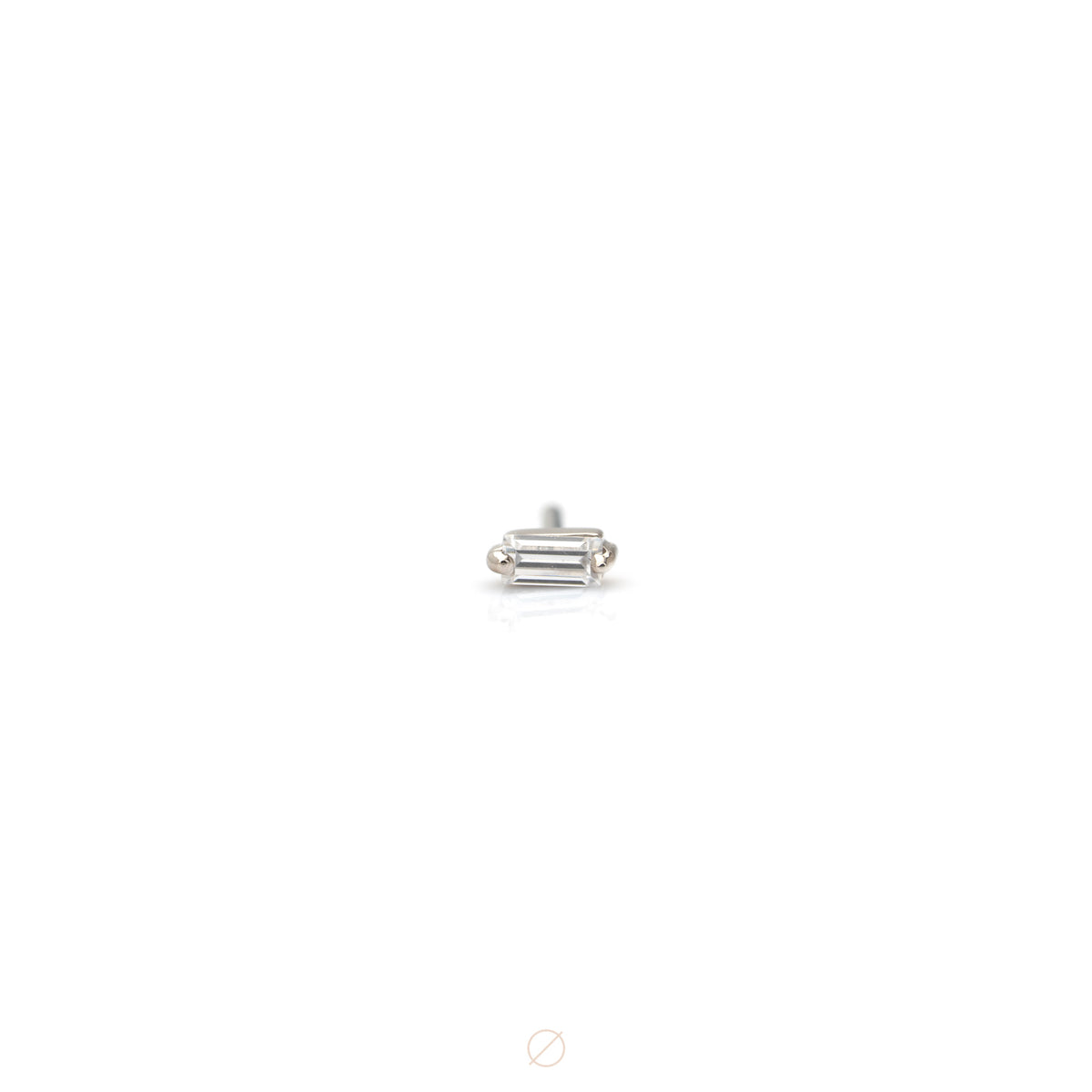 Mini Baguette 2 Prongs Press-Fit End by Maë Body Jewelry