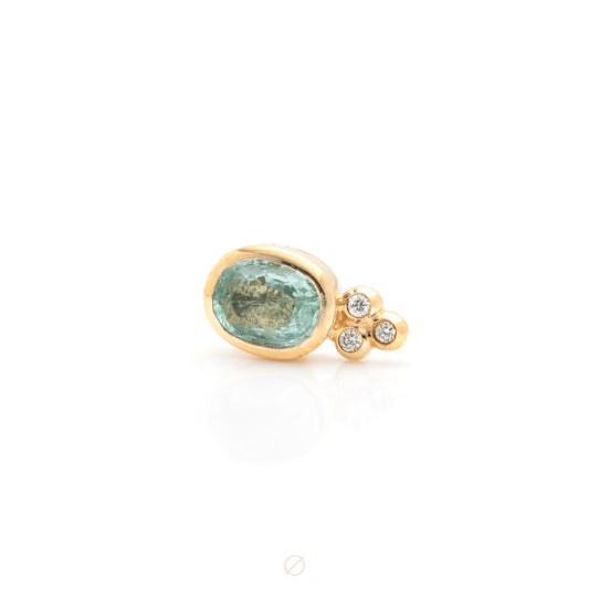 Oval Green Beryl Diamond Lex Press-Fit End by Modern Mood
