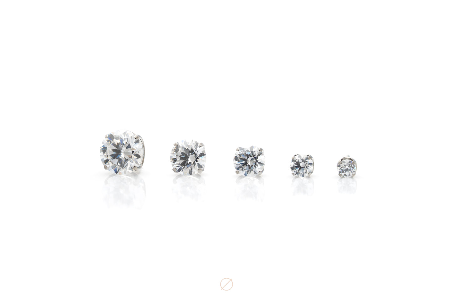 Prong-Set (White CZ) Press-Fit End in Titanium by Canasteel