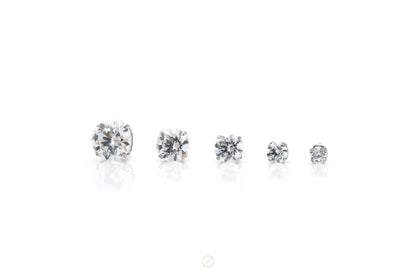 Prong-Set (White CZ) Press-Fit End in Titanium by Canasteel