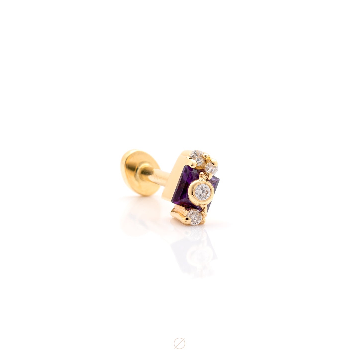 Abundance with Amethyst Complete Threaded Piece in Yellow Gold by Pupil Hall