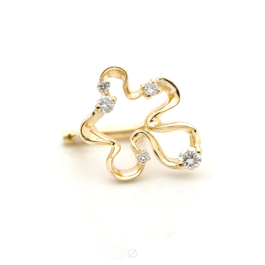 Give Me Space Paired Post Easy Ring in Yellow Gold by Pupil Hall