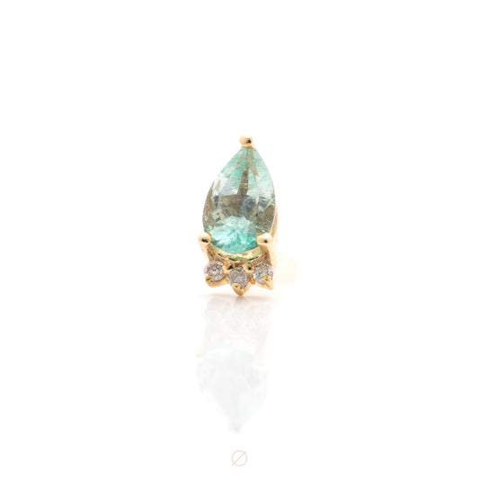 Leia Green Beryl & Diamond Press-Fit End by Modern Mood