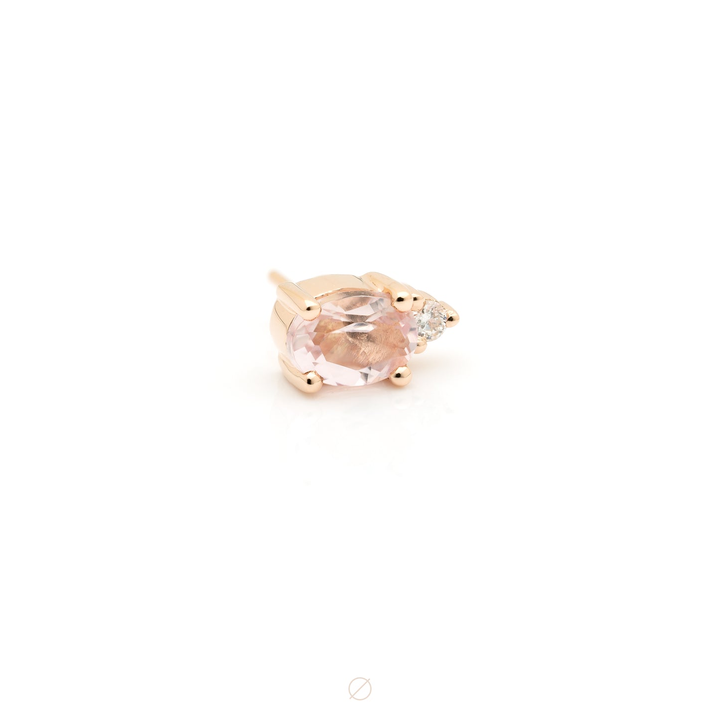 Morganite Pippa Diamond in Rose Gold Press-Fit End by Modern Mood