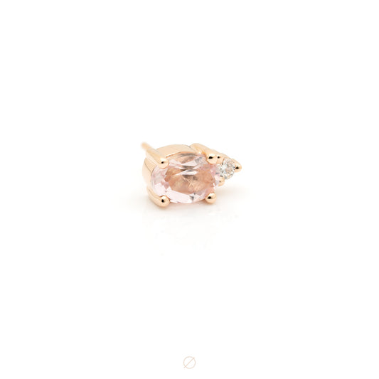 Morganite Pippa Diamond in Rose Gold Press-Fit End by Modern Mood