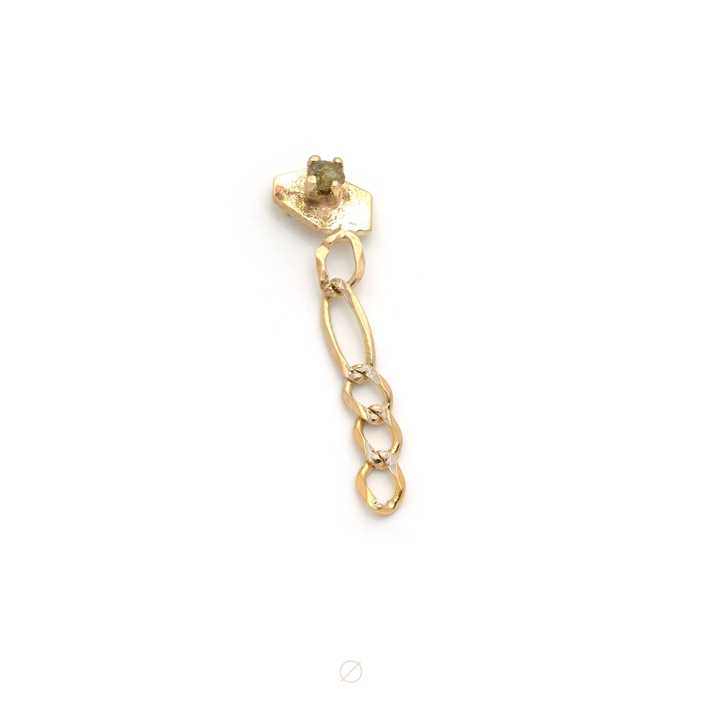 Raw Diamond Drip Press-Fit End in Yellow Gold by Sacred Symbols