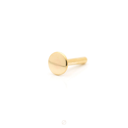 18G Threadless Labret Post in Yellow Gold by Alchemy Adornment